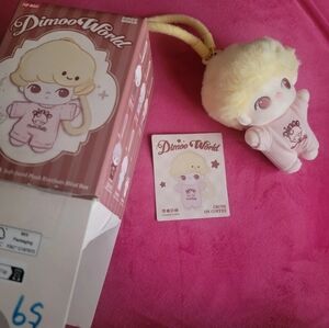 Dimoo World Soft Faced Plush Keychain- Caramel Coffee